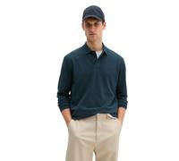 Langarm-Poloshirt MARC O'POLO "aus Bio-Baumwolle mit Elasthan", Herren, Gr. L, schwarz navy, Obermaterial: 95% Baumwolle, 5% Elasthan, unifarben, regular fit, Shirts (16406016-L) schwarz navy