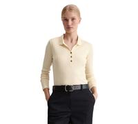 Langarm-Poloshirt MARC O'POLO "aus Organic-Cotton-Modal-Mix", Damen, Gr. XL, raw cream, Obermaterial: 52% Baumwolle, 48% Modal, unifarben, regular fit, normaler Saum, Shirts (42817110-XL) raw cream