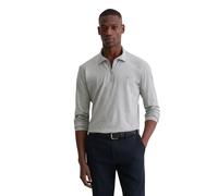 Langarm-Poloshirt MARC O'POLO "aus reiner Bio-Baumwolle", Herren, Gr. 3XL, grau (cloudy grau melange), Obermaterial: 100% Baumwolle, unifarben, regular fit, Shirts (31760806-XXXL) cloudy grau melange