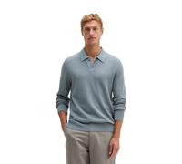 Langarm-Poloshirt MARC O'POLO "aus reiner Bio-Baumwolle", Herren, Gr. L, blau (schwarz pepper), Obermaterial: 100% Baumwolle, unifarben, regular fit, Rippbündchen, Shirts (82061837-L) schwarz pepper