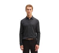 Langarm-Poloshirt MARC O'POLO "aus reiner Bio-Baumwolle", Herren, Gr. M, grau (dunkelgrau melange), Obermaterial: 100% Baumwolle, unifarben, regular fit, normaler Saum, Shirts (94997960-M) dunkelgrau 