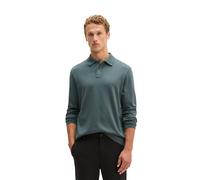 Langarm-Poloshirt MARC O'POLO "aus reiner Bio-Baumwolle", Herren, Gr. M, grün (skipping stone), Obermaterial: 100% Baumwolle, unifarben, regular fit, normaler Saum, Shirts (40094705-M) skipping stone