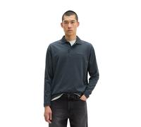 Langarm-Poloshirt MARC O'POLO "aus schwerem Bio-Baumwoll-Jersey", Herren, Gr. S, peppercorn grau, Obermaterial: 100% Baumwolle, unifarben, relaxed fit, elastischer Bund, Shirts (13436645-S) peppercorn