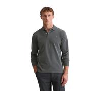 Langarm-Poloshirt MARC O'POLO "aus soft-touch Bio-Baumwoll-Jersey", Herren, Gr. M, light graphite, Obermaterial: 100% Baumwolle, unifarben, regular fit, Shirts (41673849-M) light graphite