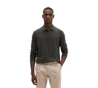 Langarm-Poloshirt MARC O'POLO "aus softem Bio-Bauwoll-Schurwoll-Mix", Herren, Gr. S, grau (wooden earth), Obermaterial: 54% Baumwolle, 29% Schurwolle, 17% Polyamid, unifarben, regular fit, Rippbündche