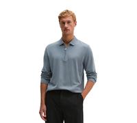 Langarm-Poloshirt MARC O'POLO "aus weichem Bio-Baumwoll-Jersey", Herren, Gr. XL, blau (dusk blau), Obermaterial: 100% Baumwolle, unifarben, regular fit, Shirts (40450568-XL) dusk blau