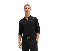Langarm-Poloshirt MARC O'POLO "aus weichem Bio-Baumwoll-Jersey", Herren, Gr. XL, schwarz, Obermaterial: 100% Baumwolle, unifarben, regular fit, Shirts (43346930-XL) schwarz