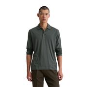 Langarm-Poloshirt MARC O'POLO "aus weichem Wool Blend Jersey", Herren, Gr. 3XL, light graphite, Obermaterial: 50% Baumwolle, 30% Schurwolle, 20% Lyocell, unifarben, regular fit, Shirts (57727507-XXXL)