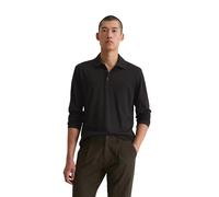 Langarm-Poloshirt MARC O'POLO "aus weichem Wool Blend Jersey", Herren, Gr. L, schwarz, Obermaterial: 50% Baumwolle, 30% Schurwolle, 20% Lyocell, unifarben, regular fit, Shirts (45025738-L) schwarz