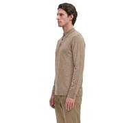 Langarm-Poloshirt MARC O'POLO "aus weicher Schurwolle", Herren, Gr. 3XL, beige (schwarz beige melange), Obermaterial: 100% Schurwolle, unifarben, regular fit, Shirts (60937351-XXXL) schwarz beige mela