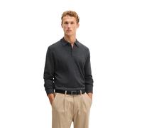 Langarm-Poloshirt MARC O'POLO "aus weicher Schurwolle", Herren, Gr. M, grau (dunkelgrau melange), Obermaterial: 100% Schurwolle, unifarben, regular fit, Shirts (95833554-M) dunkelgrau melange