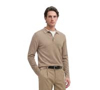 Langarm-Poloshirt MARC O'POLO "aus weicher Schurwolle", Herren, Gr. XXL, beige (schwarz beige melange), Obermaterial: 100% Schurwolle, unifarben, regular fit, Shirts (60937351-XXL) schwarz beige melan