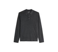 Langarm-Poloshirt MARC O'POLO "aus weicher Schurwolle", Herren, Gr. XXL, grau (dunkelgrau melange), Obermaterial: 100% Schurwolle, unifarben, regular fit, Shirts (95833554-XXL) dunkelgrau melange