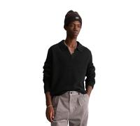 Langarm-Poloshirt MARC O'POLO DENIM "aus Bio-Baumwoll-Mix", Herren, Gr. M, schwarz, Obermaterial: 75% Baumwolle, 25% Polyamid, unifarben, regular fit, Rippbündchen, Shirts (56292521-M) schwarz
