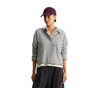 Langarm-Poloshirt MARC O'POLO DENIM "aus Bou arn", Damen, Gr. XS, grau (stone melange), Obermaterial: 78% Schurwolle, 22% Polyamid, unifarben, relaxed fit, normaler Saum, Shirts (98094667-XS) ston
