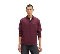 Langarm-Poloshirt MARC O'POLO "aus schwerem Bio-Baumwoll-Jersey", Herren, Gr. XL, schwarz burgundy, Obermaterial: 100% Baumwolle, unifarben, relaxed fit, elastischer Bund, Shirts (29470250-XL) schwarz