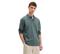 Langarm-Poloshirt MARC O'POLO, Herren, Gr. XL, skipping stone, Piqué, Obermaterial: 95% Baumwolle, 5% Elasthan, regular fit normal, Shirts, Piqué regular fit aus Bio-Baumwolle mit Elasthan (93392638-X