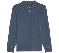 Marc O'Polo Herren Langarm-Poloshirt aus Bio-Baumwolle Regular Fit, Blau (Dark Navy), XS