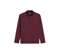 Langarm-Poloshirt MARC O'POLO "aus schwerem Bio-Baumwoll-Jersey", Herren, Gr. XXL, schwarz burgundy, Obermaterial: 100% Baumwolle, unifarben, relaxed fit, elastischer Bund, Shirts (29470250-XXL) schwa