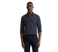 Langarm-Poloshirt MARC O'POLO "Jersey regular fit aus reiner Bio-Baumwolle", Herren, Gr. XL, schwarz navy, Jersey, Obermaterial: 100% Baumwolle, regular fit, Shirts Langarm-Poloshirt (94674931-XL)