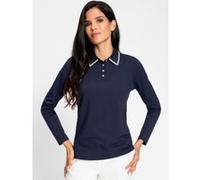 Poloshirt HEINE "Shirt", Damen, Gr. 38, blau (marine), 95% Baumwolle, 5% Elasthan, unifarben, Shirts (35312946-38) marine