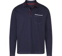 Poloshirt MARCO DONATI "Langarm-Poloshirt", Herren, Gr. 56/58, blau (marine), 100% Baumwolle, unifarben, Shirts (98534602-56) marine