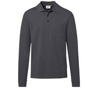 HAKRO Regular Fit Longsleeve Poloshirt karbongrau, Einfarbig