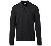 HAKRO Regular Fit Longsleeve Poloshirt schwarz, Einfarbig