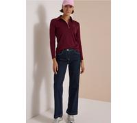 CECIL - Langarm Poloshirt mit Knöpfen red wine - Gr. - L