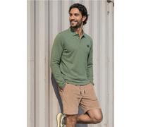 Poloshirt STREET ONE MEN, Herren, Gr. XXL (46), grün (willow grün), Web, 100% Baumwolle, unifarben, comfort fit normal, hoch geschlossener Ausschnitt, abgesteppt, Shirts, aus reiner Baumwolle (5795275