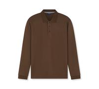 OLYMP Casual Regular Fit Longsleeve Poloshirt braun, Waffelmuster