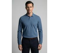 Langarm-Poloshirt OLYMP, Herren, Gr. L, rauchblau, Jersey, Obermaterial: 100% Baumwolle, regular fit, Rippbündchen, Shirts, regular fit, basic, formbeständig (86906427-L) rauchblau