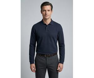 Langarm-Poloshirt OLYMP, Herren, Gr. XXL, marine, Jersey, Obermaterial: 100% Baumwolle, regular fit, Rippbündchen, Shirts, regular fit, basic, formbeständig (57779622-XXL) marine