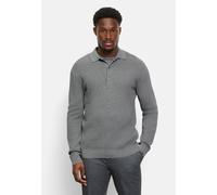 Langarm-Poloshirt OLYMP "OLYMP Casual Strick", Herren, Gr. L, grau, 89% Baumwolle, 11% Polyamid, Shirts (43998064-L) grau