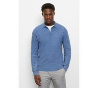 Langarm-Poloshirt OLYMP "OLYMP Casual Strick", Herren, Gr. M, rauchblau, 100% Baumwolle, Shirts (49406308-M) rauchblau