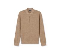 Langarm-Poloshirt OLYMP "OLYMP Casual Strick", Herren, Gr. XXL, nougat, 100% Baumwolle, Shirts (43958155-XXL) nougat