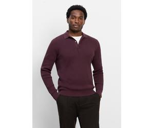 Langarm-Poloshirt OLYMP "OLYMP Casual Strick, Polo langarm", Herren, Gr. L, bordeaux, 89% Baumwolle, 11% Polyamid, Shirts (40819762-L) bordeaux