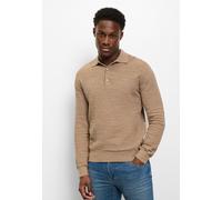 Langarm-Poloshirt OLYMP "OLYMP Casual Strick, Polo langarm", Herren, Gr. L, nougat, 100% Baumwolle, Shirts (43958155-L) nougat