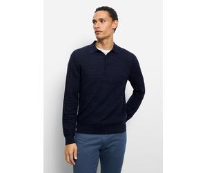 Langarm-Poloshirt OLYMP "OLYMP Casual Strick, Polo langarm", Herren, Gr. M, marine, 100% Baumwolle, Shirts (35886838-M) marine