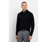 Langarm-Poloshirt OLYMP "OLYMP Casual Strick, Polo langarm", Herren, Gr. M, schwarz, 100% Schurwolle, Shirts (18839640-M) schwarz