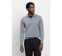 Langarm-Poloshirt OLYMP "OLYMP Casual Strick, Polo langarm", Herren, Gr. S, grau (silbergrau), 100% Schurwolle, Shirts (96356961-S) silbergrau