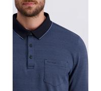 Langarm-Poloshirt PIERRE CARDIN, Herren, Gr. M, salute, Jersey, Obermaterial: 100% Baumwolle, normal normal, abgesteppt, Shirts Langarm-Poloshirt, mit Fischgratmuster (82246823-M)