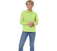 Langarm-Poloshirt CASUAL LOOKS "Poloshirt", Damen, Gr. 42, grün (pistazie), 100% Baumwolle, Webstoff:100% Baumwolle, unifarben, ohne Ausschnitt, Shirts (96729415-42) pistazie