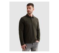 Langarm-Poloshirt PME LEGEND, Herren, Gr. M, beluga, Web, Obermaterial: 95% Baumwolle, 5% Elasthan, unifarben, regular fit normal, ohne Ausschnitt, Rippbündchen, Shirts, mit Logo Stickerei (14797750-M