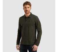 Langarm-Poloshirt PME LEGEND, Herren, Gr. M, beluga, Web, Obermaterial: 95% Baumwolle, 5% Elasthan, unifarben, regular fit normal, ohne Ausschnitt, Rippbündchen, Shirts, mit Logo Stickerei (71352721-M