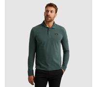 Langarm-Poloshirt PME LEGEND, Herren, Gr. M, blau (stargazer), Web, Obermaterial: 95% Baumwolle, 5% Elasthan, unifarben, casual, regular fit normal, ohne Ausschnitt, Langarm Rippbündchen, Shirts, mit 
