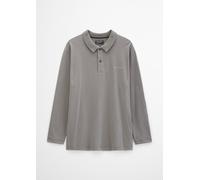 Langarm-Poloshirt relaxed grau 5XL