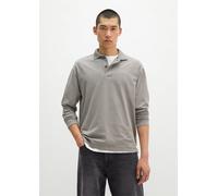 Langarm-Poloshirt relaxed grau M