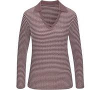 Langarm-Poloshirt taupe-creme 36/38