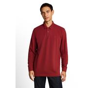 Langarm-Poloshirt TOM TAILOR, Herren, Gr. 3XL, rot (pear rot), Single Jersey, Obermaterial: 60% Baumwolle, 40% Polyester, unifarben, regular fit hüftbedeckend, Rundhals, abgesteppte Kante, Shirts, mit